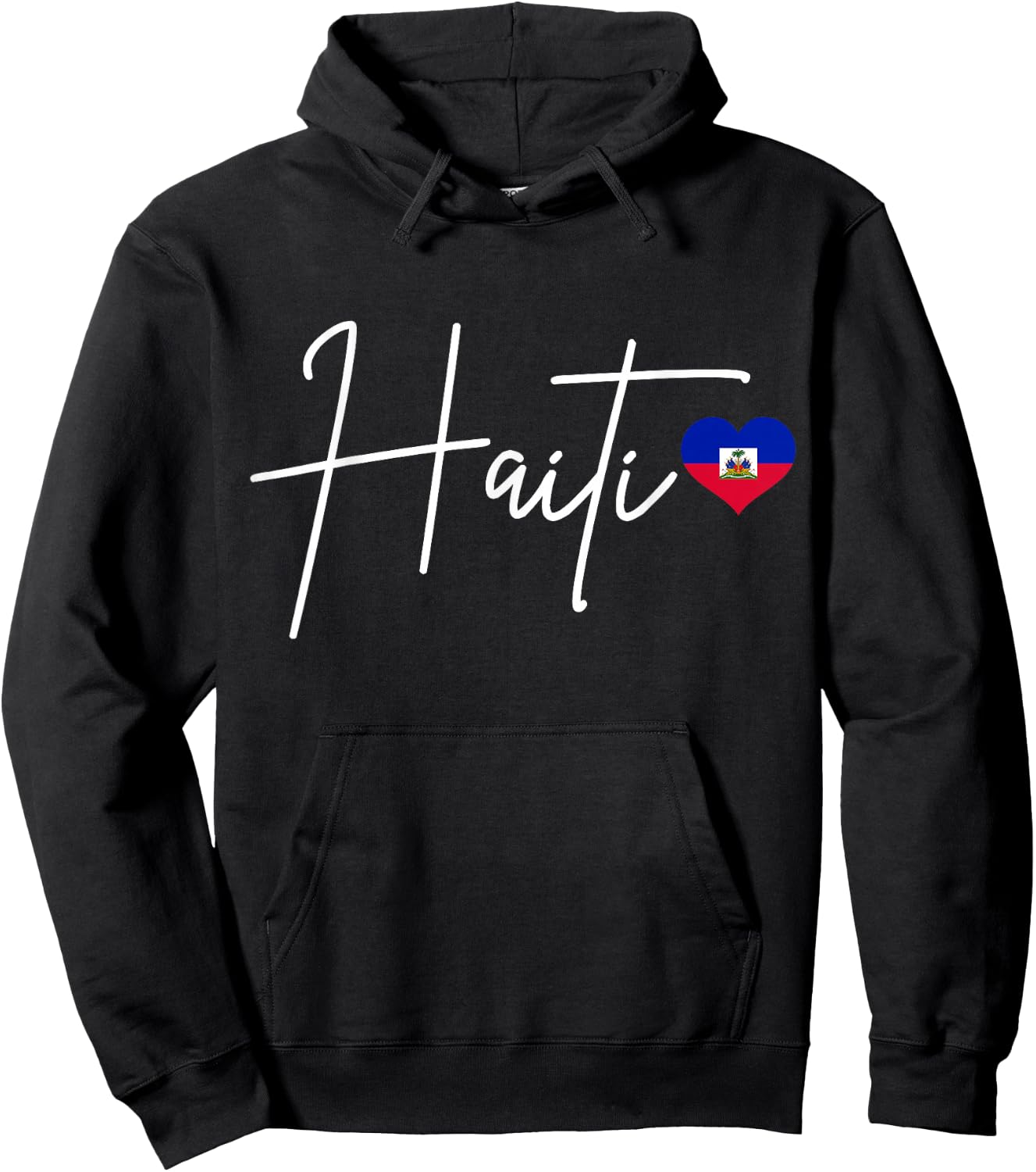 We Love Haiti - Haitian Pride Co. Haiti Pride Haitian Flag Heart Hoodie - Hoodie | Black