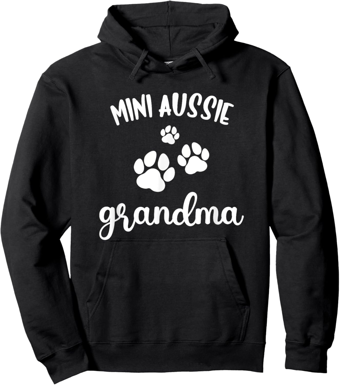 Mini Aussie Grandma Cute Dog Miniature Australian Shepherd Hoodie - Hoodie | Black