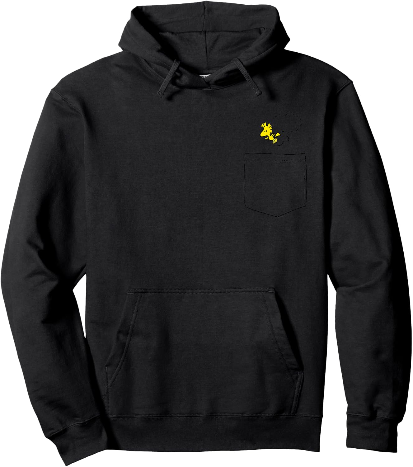 Peanuts Woodstock Faux Pocket Small Hoodie - Hoodie | Black
