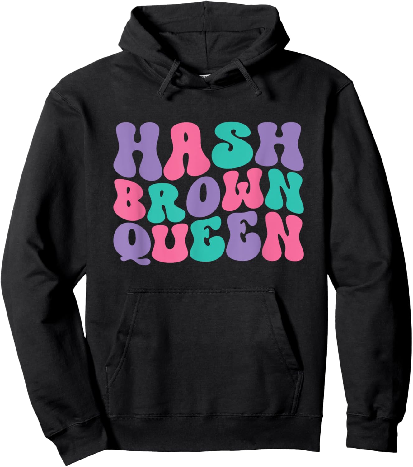 Hash Brown Queen Hash Browns Retro Vintage Groovy Hoodie - Hoodie | Black
