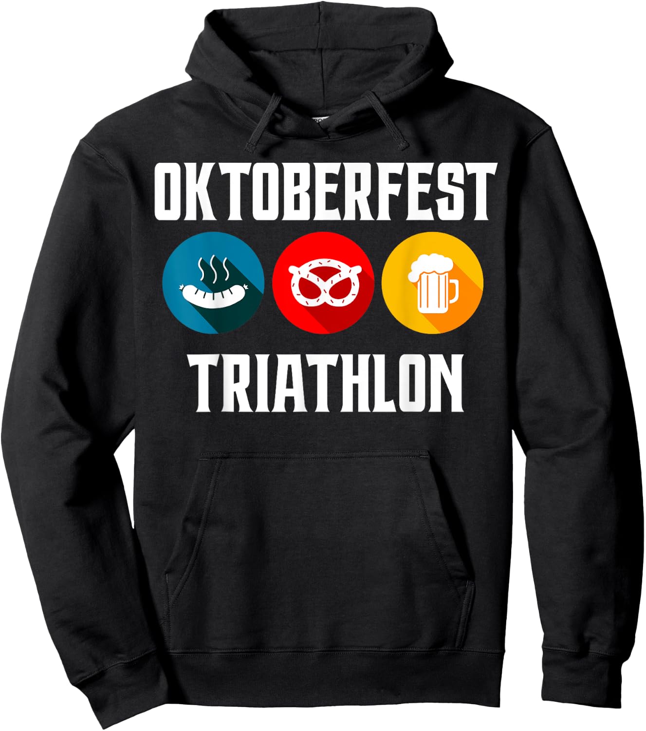 Oktoberfest Triathlon Funny Bavarian Beer Pretzels and Br Hoodie - Hoodie | Black