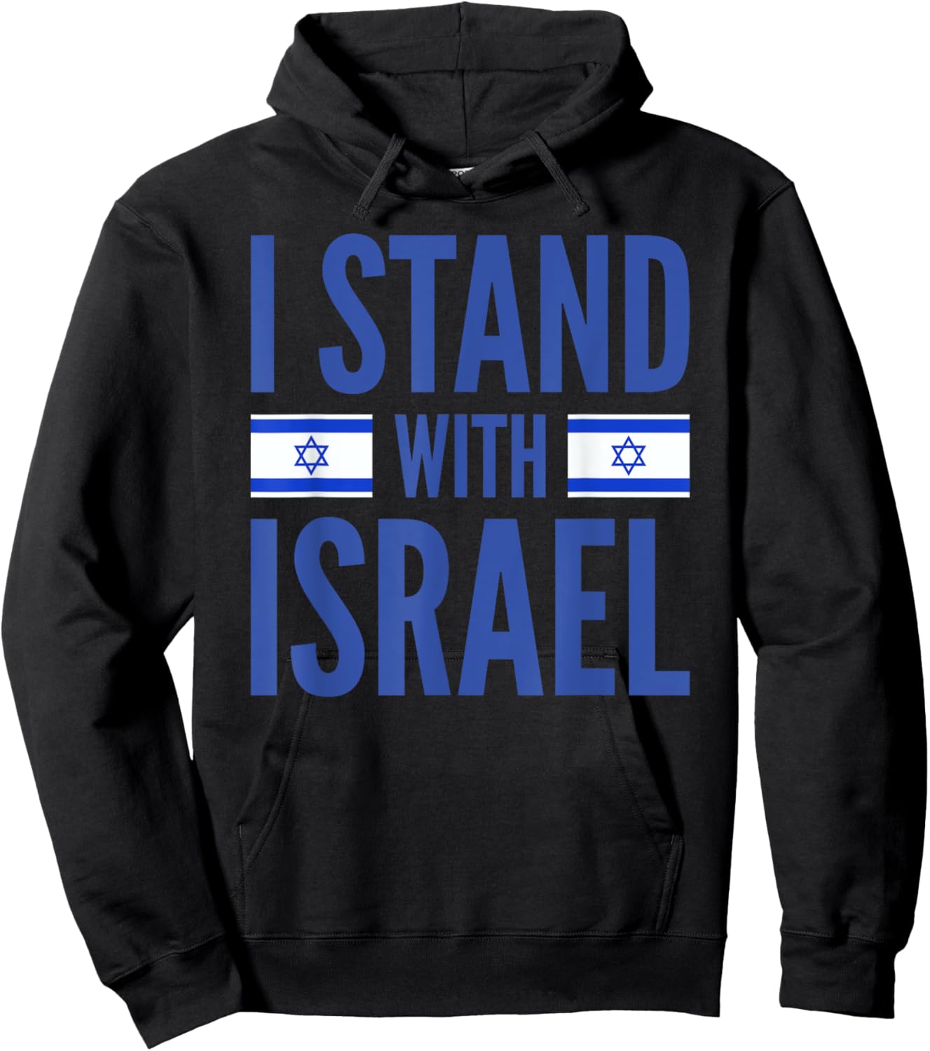 I Stand With Israel Israeli Flag Hoodie - Hoodie | Black