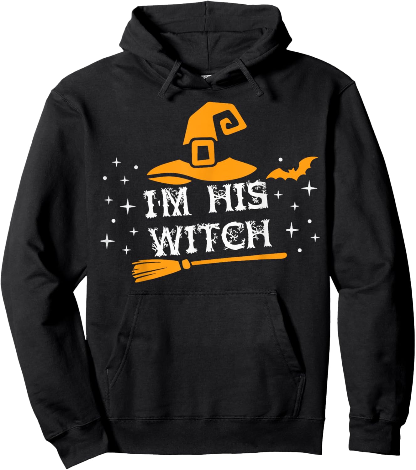 I'm His Witch Matching Couples Halloween Costume For Couples Hoodie - Hoodie | Black