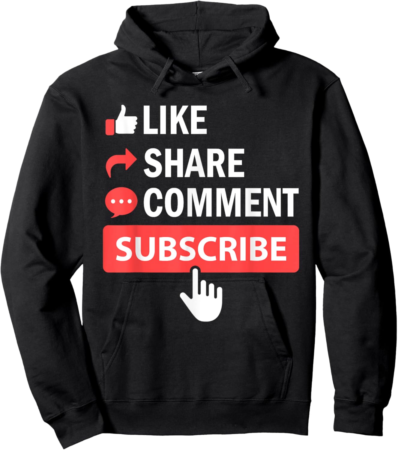 Like Share Subscribe Comment Video Livestream Blogging Hoodie - Hoodie | Black