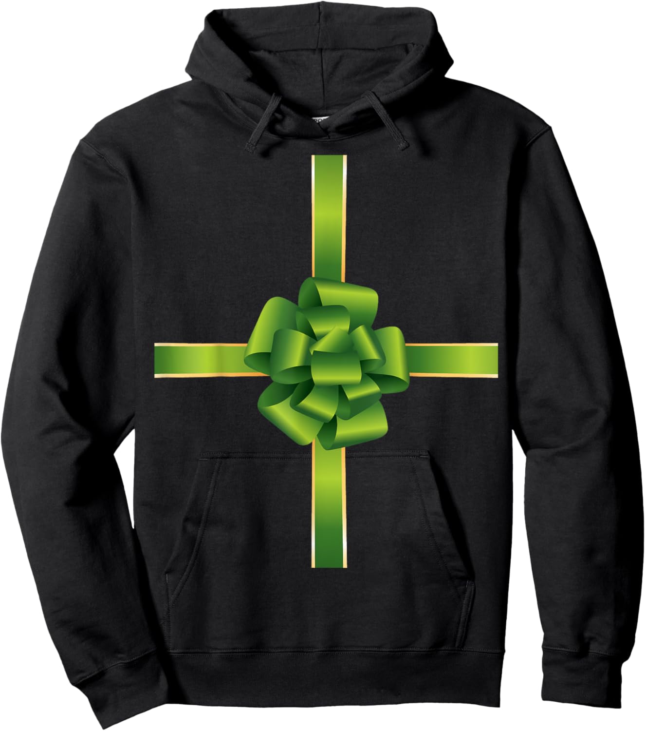 Pretend I'm A Present Green Christmas Bow Kids Hoodie - Hoodie | Black