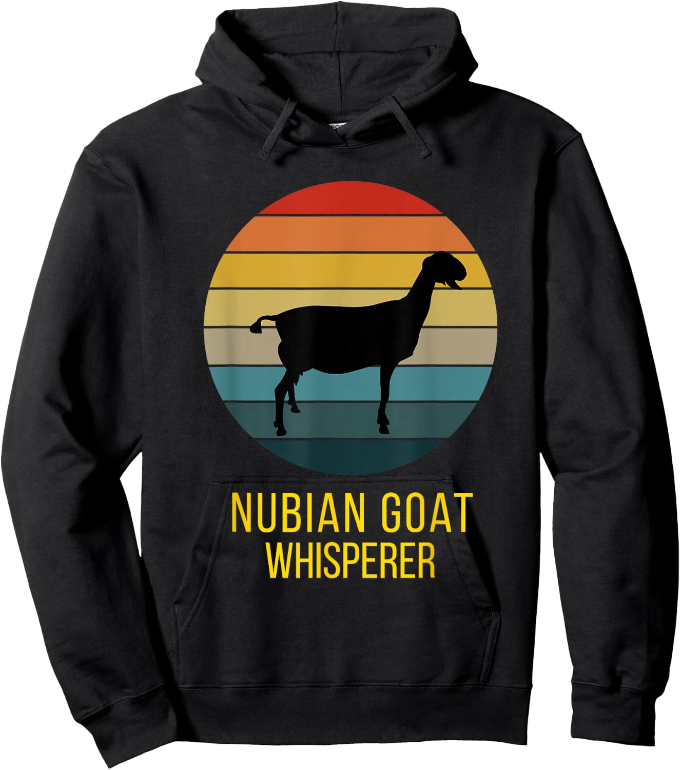 Happy Goats Vintage Nubian Goat Whisperer Hoodie - Hoodie | Black