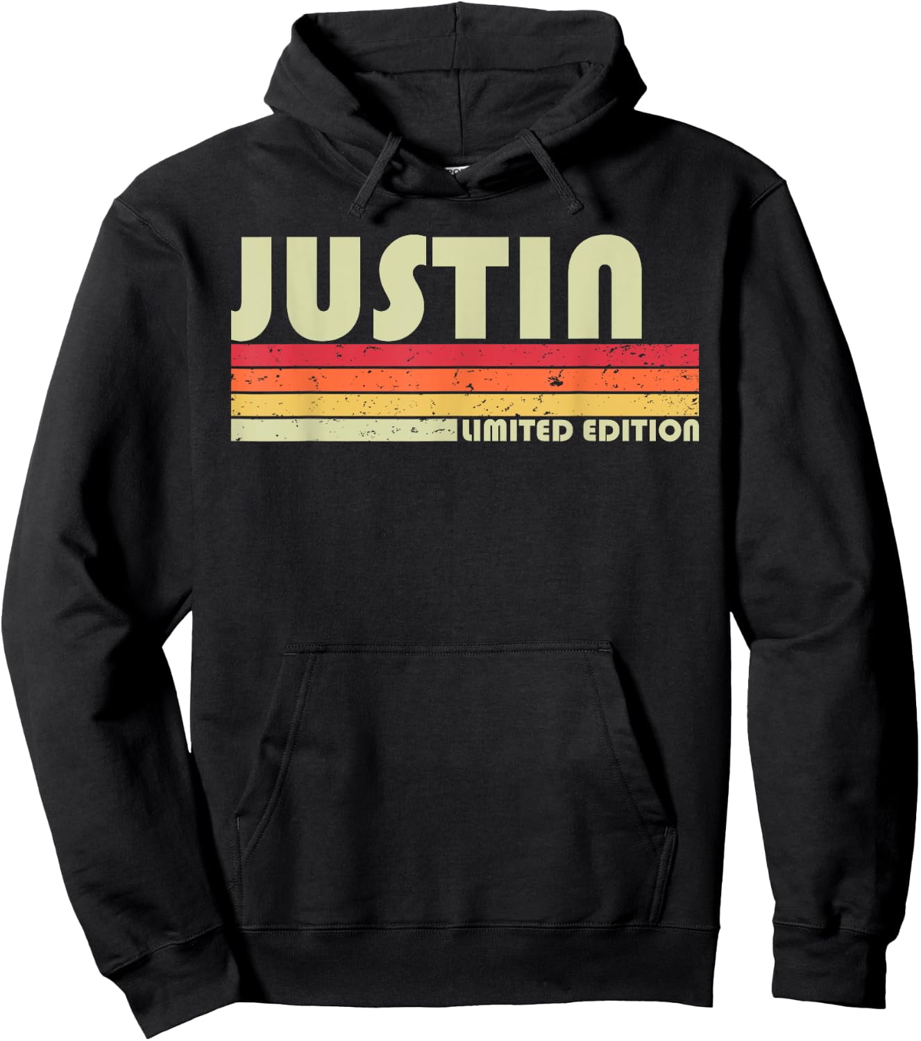 JUSTIN Gift Name Personalized Funny Retro Vintage Birthday Hoodie - Hoodie | Black