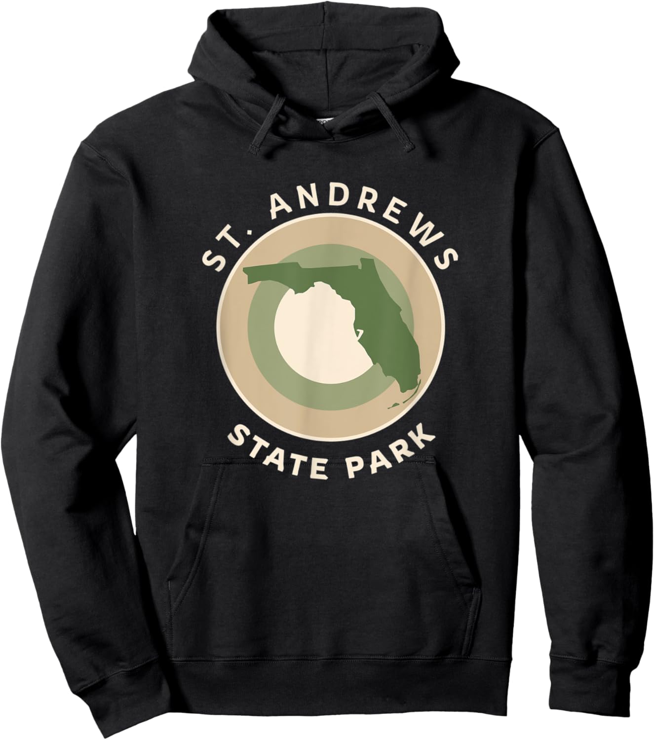 St Andrews State Park Florida FL Bullseye Trip Souvenir Hoodie - Hoodie | Black