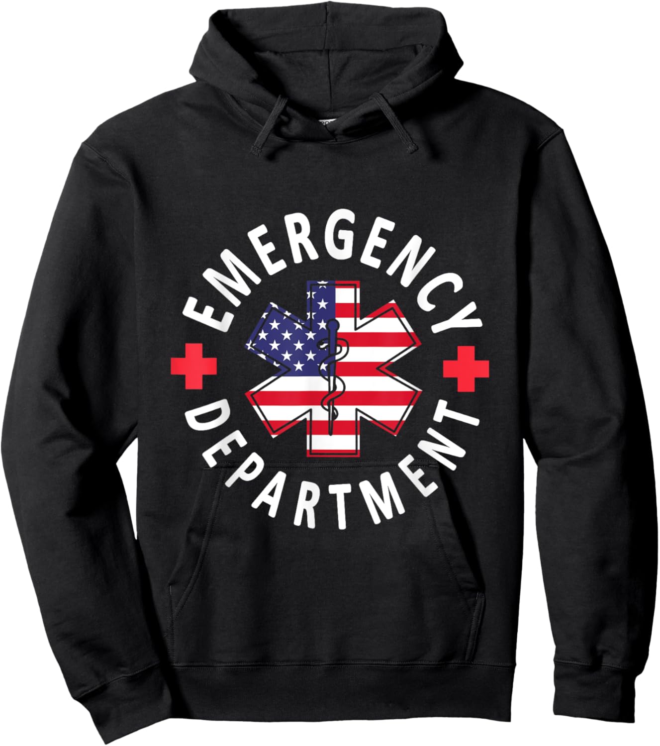Emergency Department 4th of July USA Emergency Room Nurse Hoodie - Hoodie | Black
