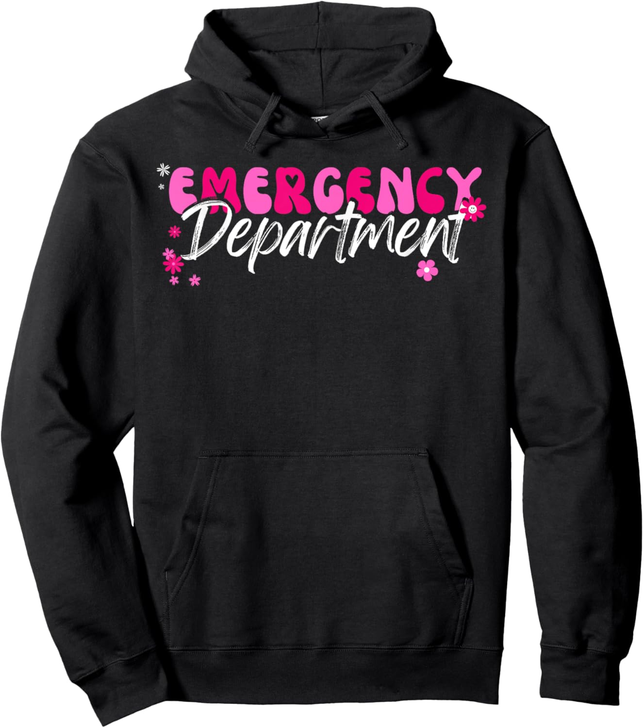 Emergency Department Funny Nurse Gifts. -Adults Emergency Department Modern Black Short Sleeve Classic Fit Hoodie - Hoodie | Black