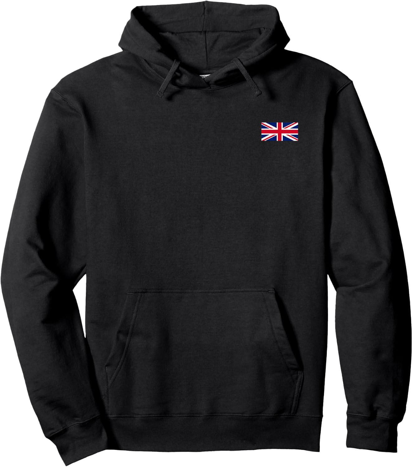 UK T Shirt Women Men Kids Left Chest Union Jack British Flag Hoodie - Hoodie | Black