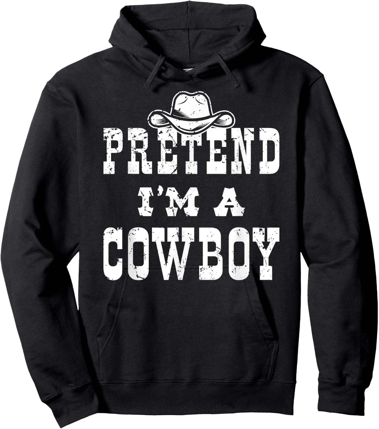 Pretend I'm A Cowboy Teen Funny Cowboy Kid Costume Halloween Hoodie - Hoodie | Black