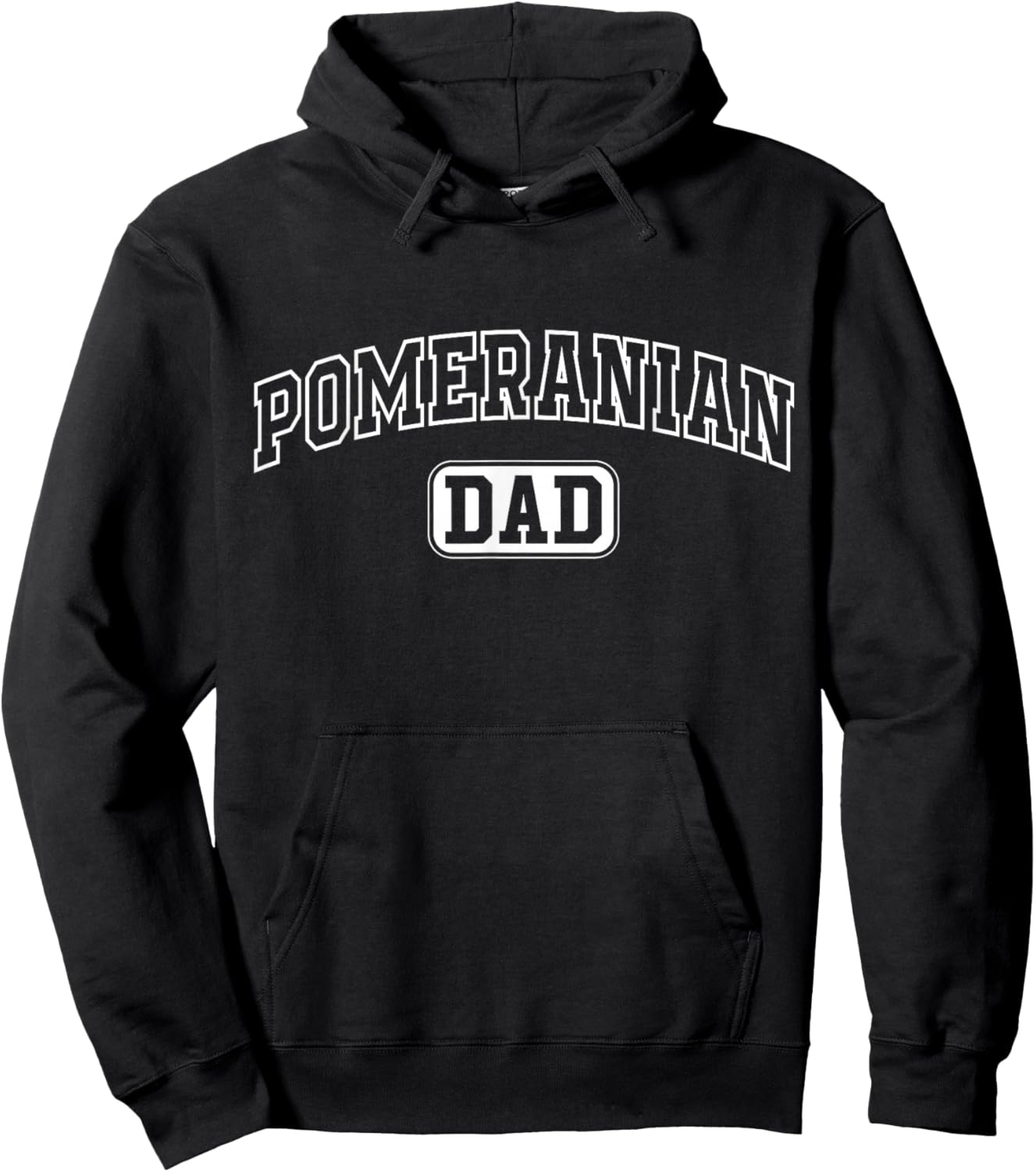 Pomeranian Dad Funny Athletic Lettering Pet Owner Father Hoodie - Hoodie | Black