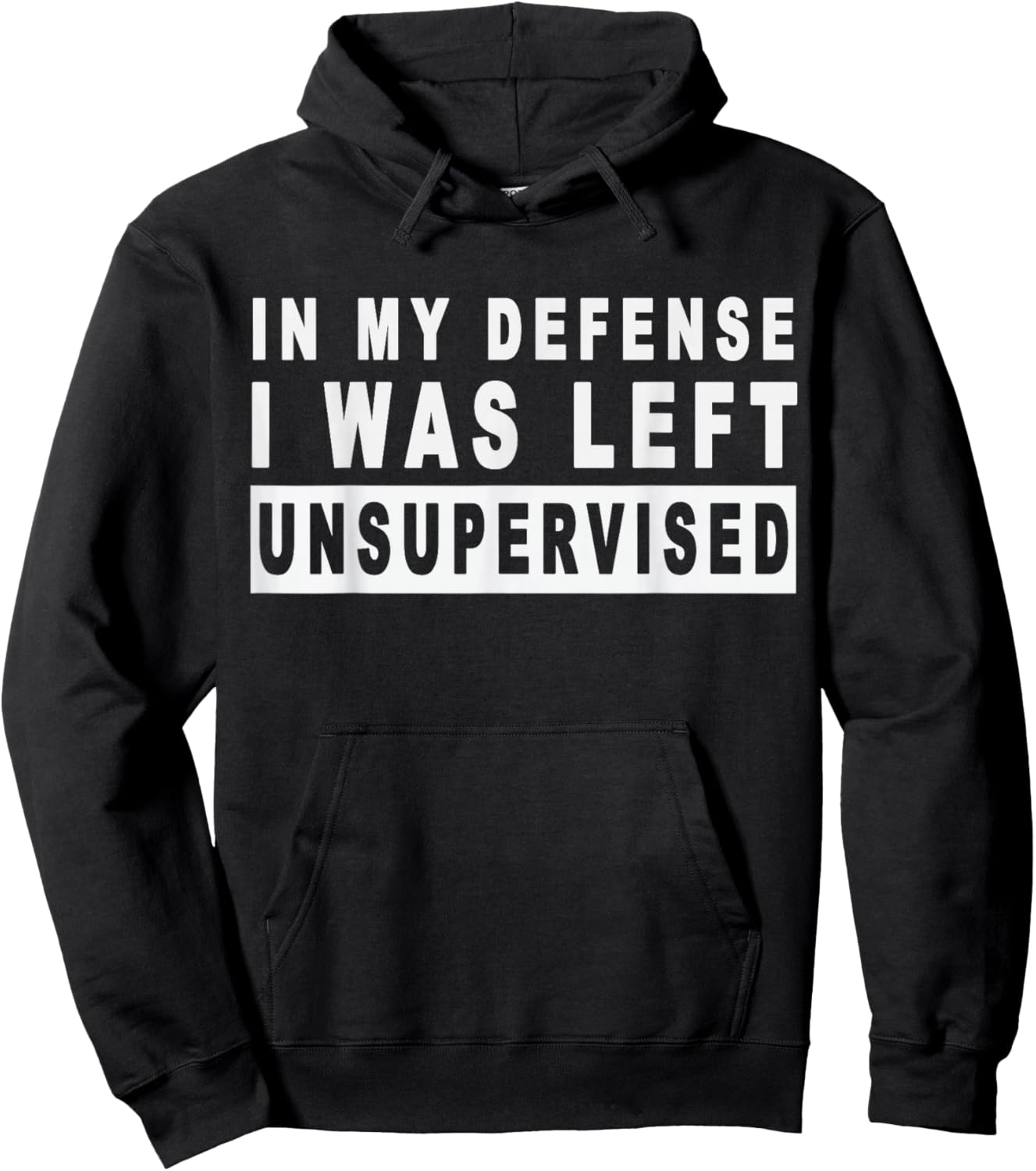 Funny In my defense i was left unsupervised Short Sleeve Hoodie - Hoodie | Black
