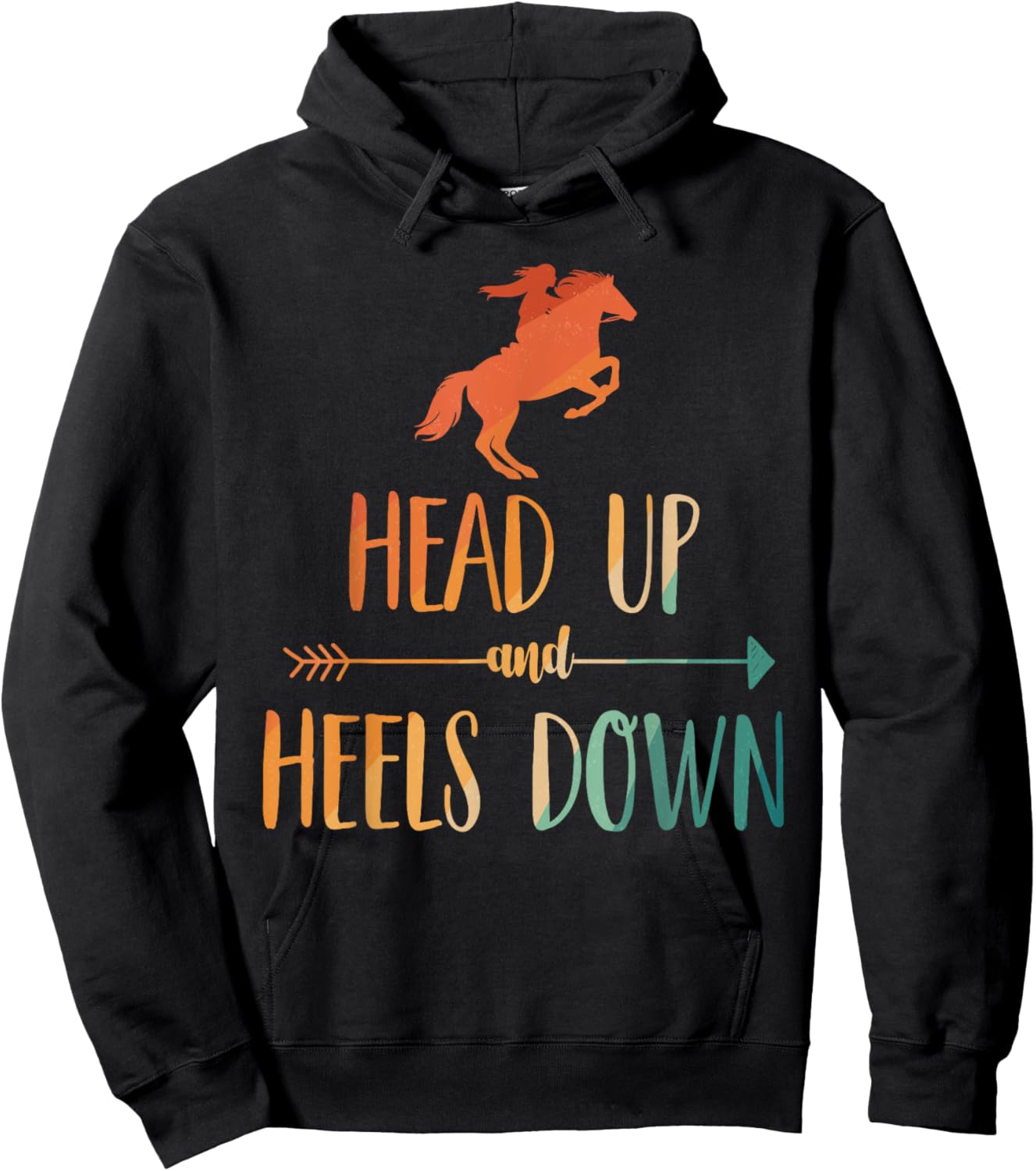 Horse Riding Art Girls Horseback Lover Equestrian Hoodie - Hoodie | Black