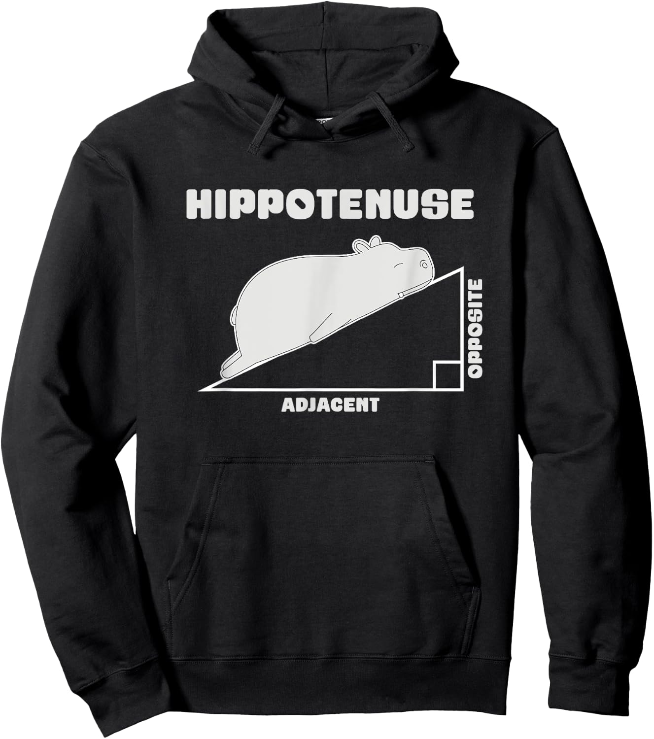 Mathematics Hippotenuse Hippo Hoodie - Hoodie | Black