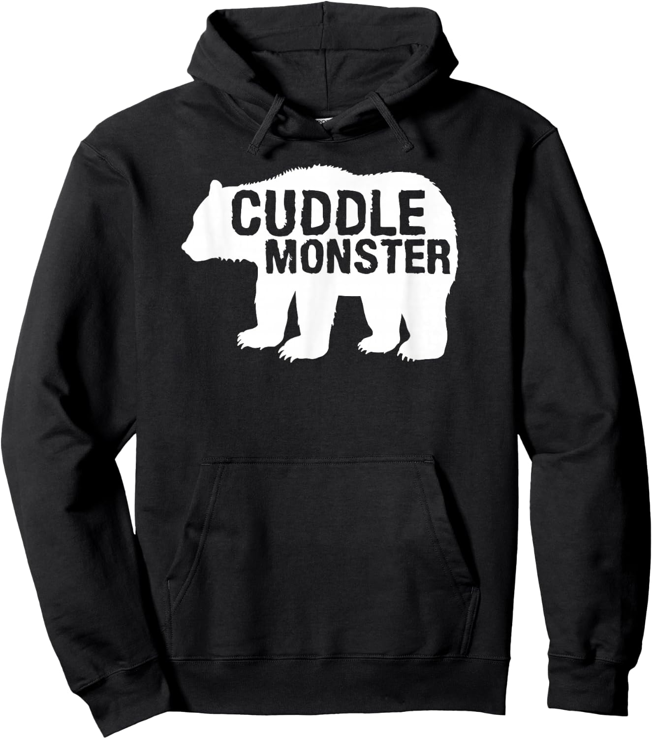 Cuddle Monster Bear Silhouette Fun Novelty Hoodie - Hoodie | Black