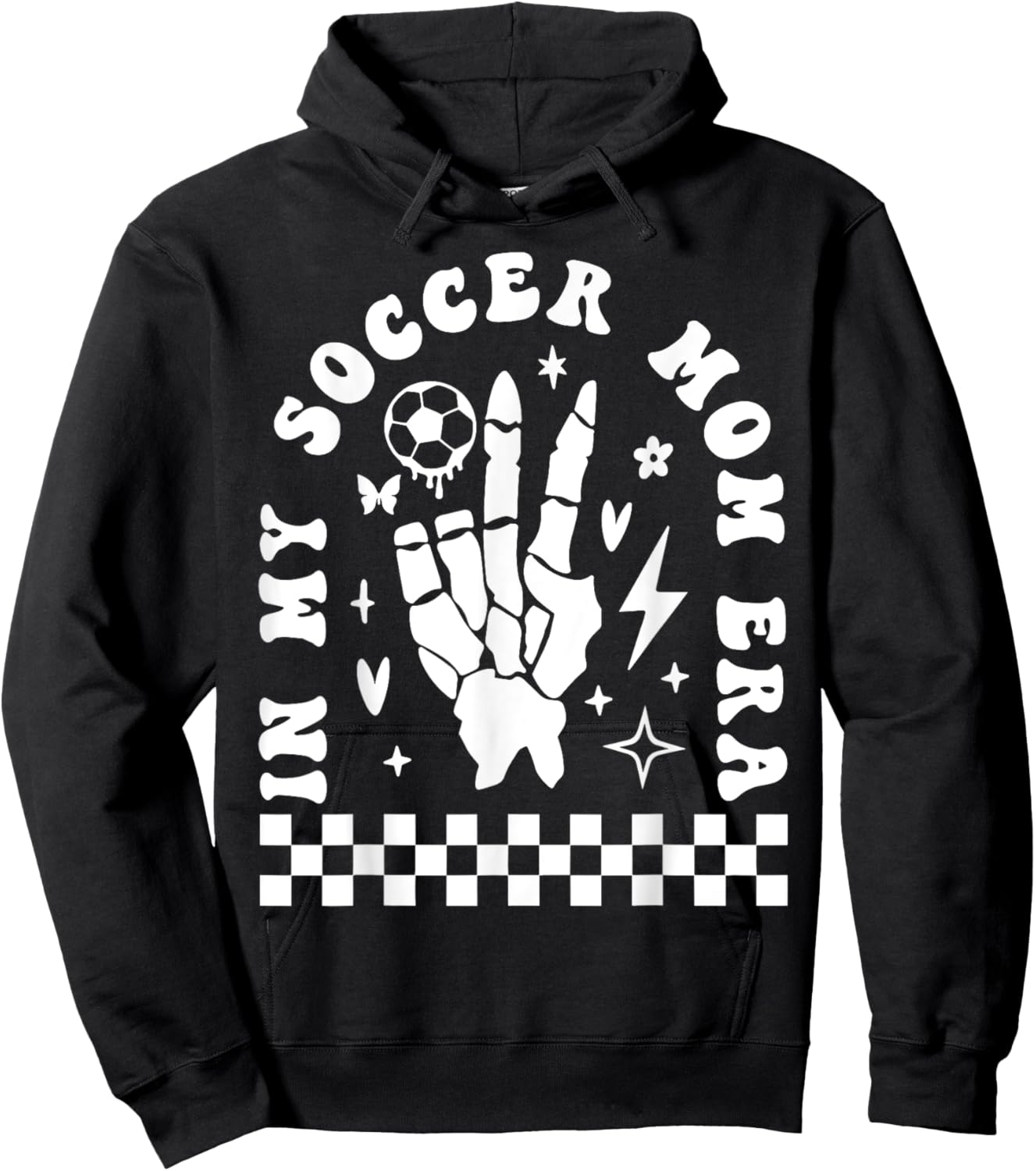 Funny Soccer Mama Skeleton Hand in My Soccer Mom Era Hoodie - Hoodie | Black