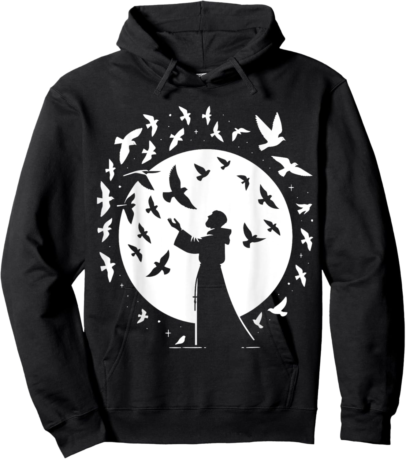 St Francis of Assisi Patron Saint of Animals Birds Catholic Hoodie - Hoodie | Black