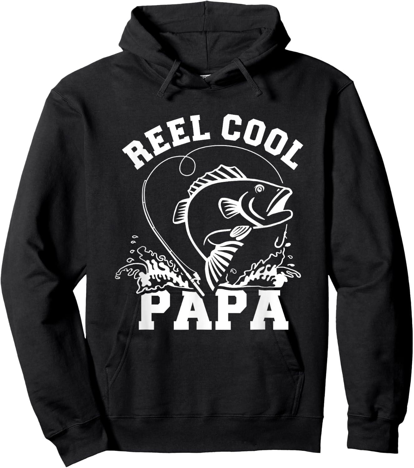 Reel cool Papa dad fishing Hoodie - Hoodie | Black