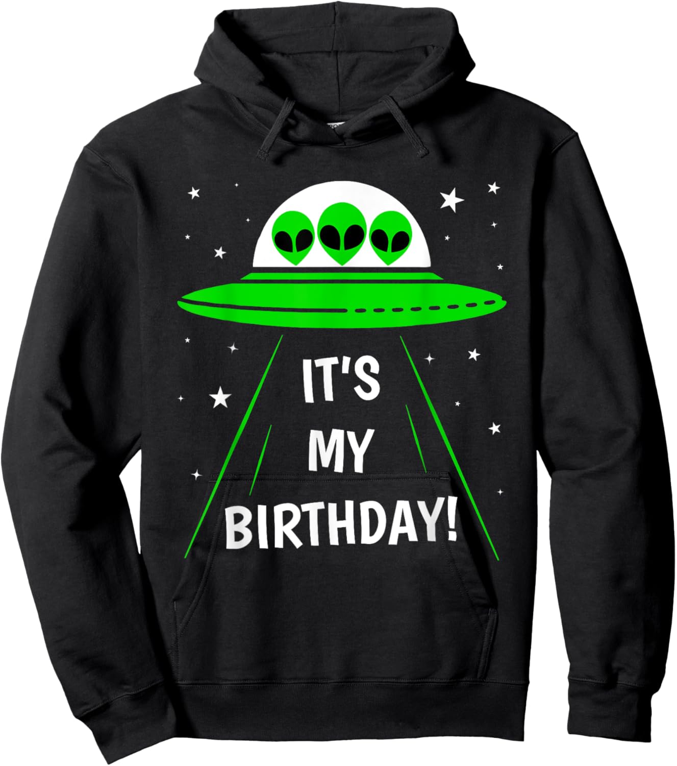 It's My Birthday Cute Alien UFO Ship In Space Funny Alien Hoodie - Hoodie | Black