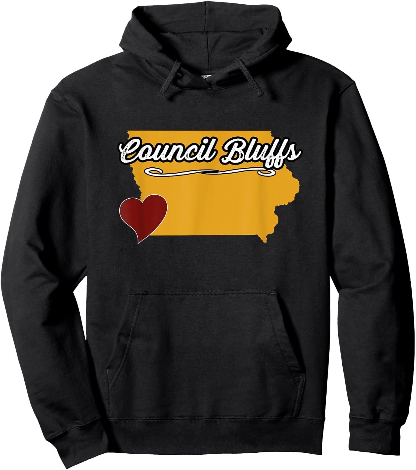 COUNCIL BLUFFS IOWA | IA USA - Cute Souvenir - US City State Hoodie - Hoodie | Black