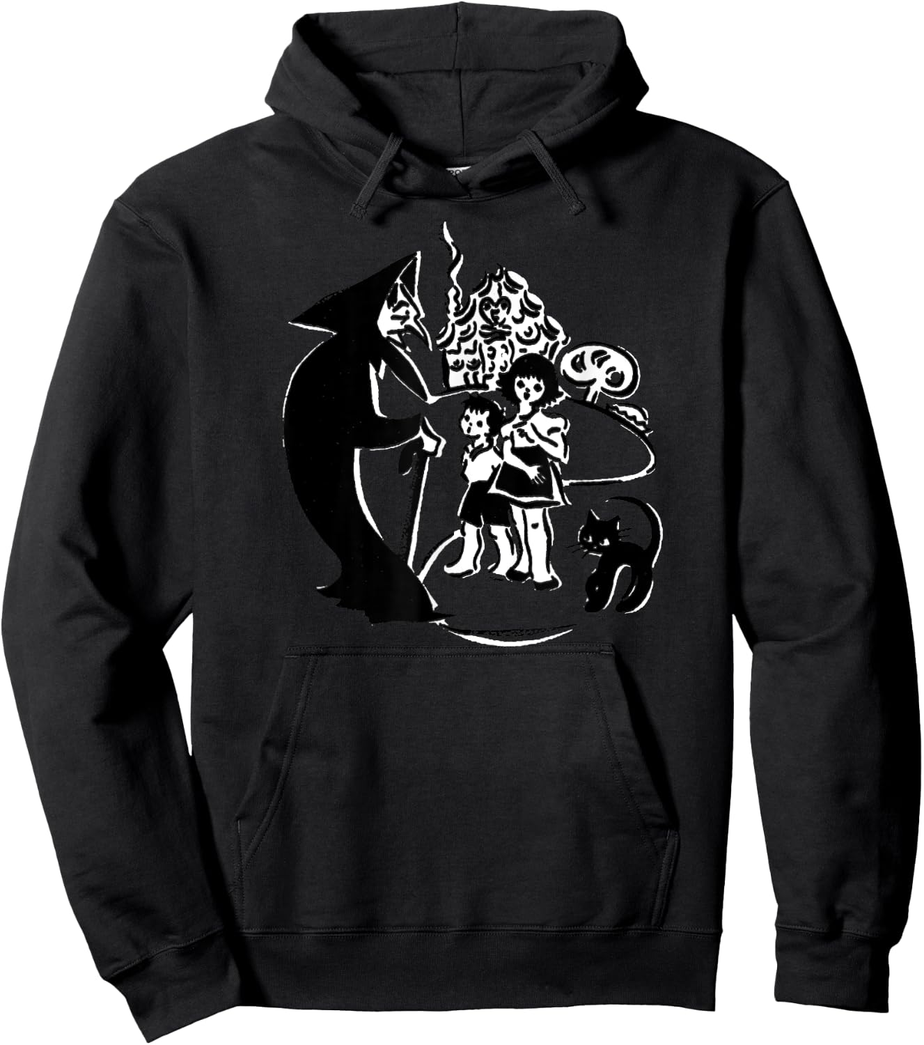 Vintage Fairytales Old Wicked Witch Hansel and Gretel Hoodie - Hoodie | Black