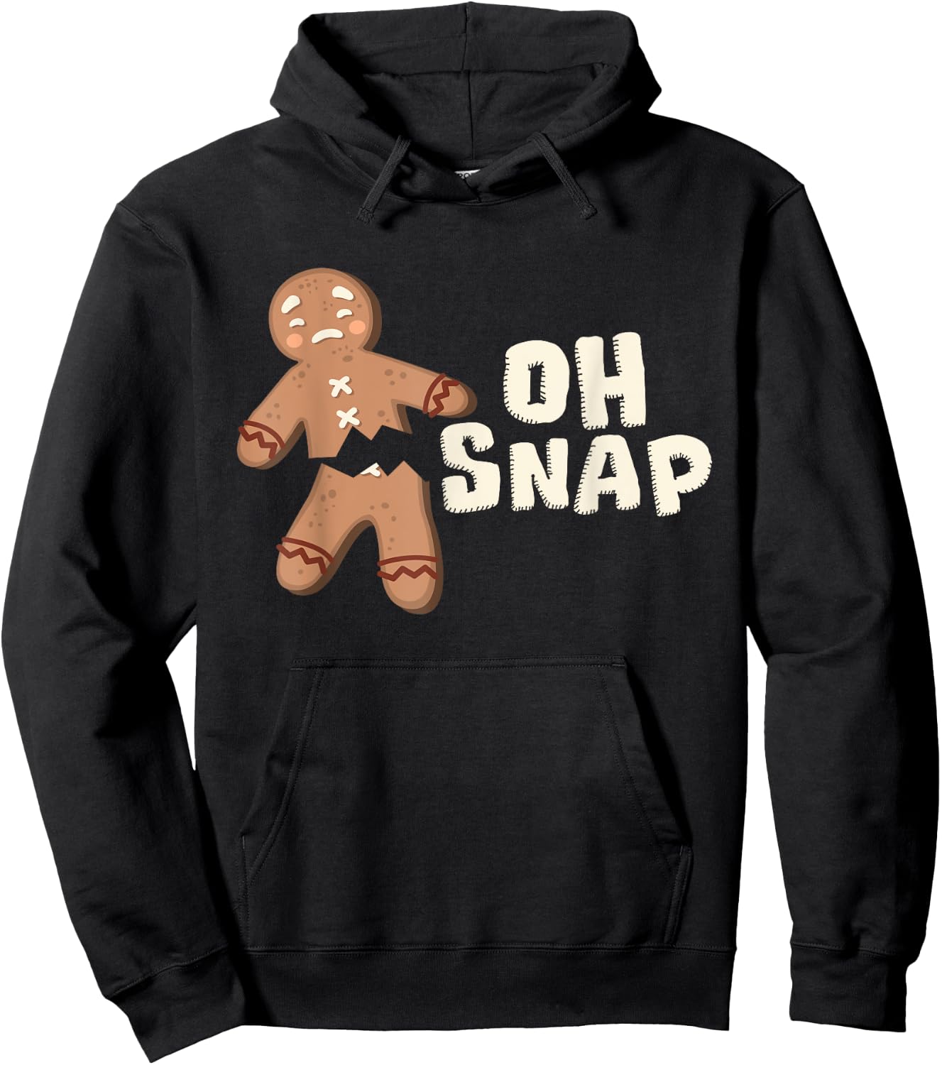 Oh Snap! Funny Broken Gingerbread Man - Christmas Baking Hoodie - Hoodie | Black