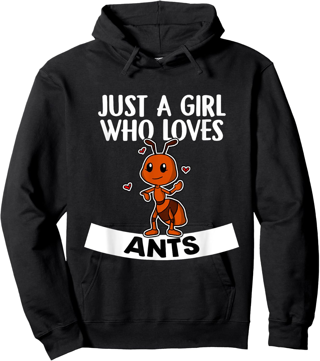 Just A Girl Who Loves Ans Funny Ant Costume Hoodie - Hoodie | Black