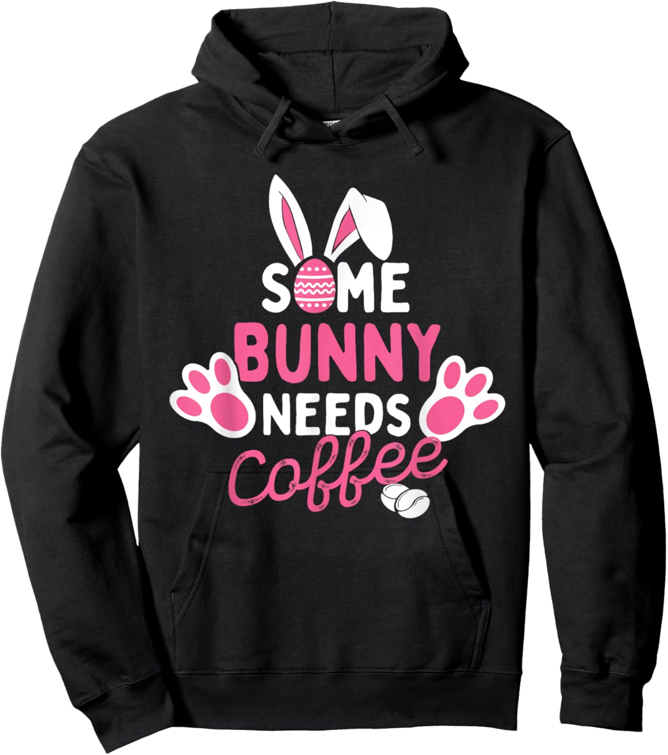 Some Bunny Needs Coffee - Easter Sunday Egg Hunting Season Hoodie - Hoodie | Black