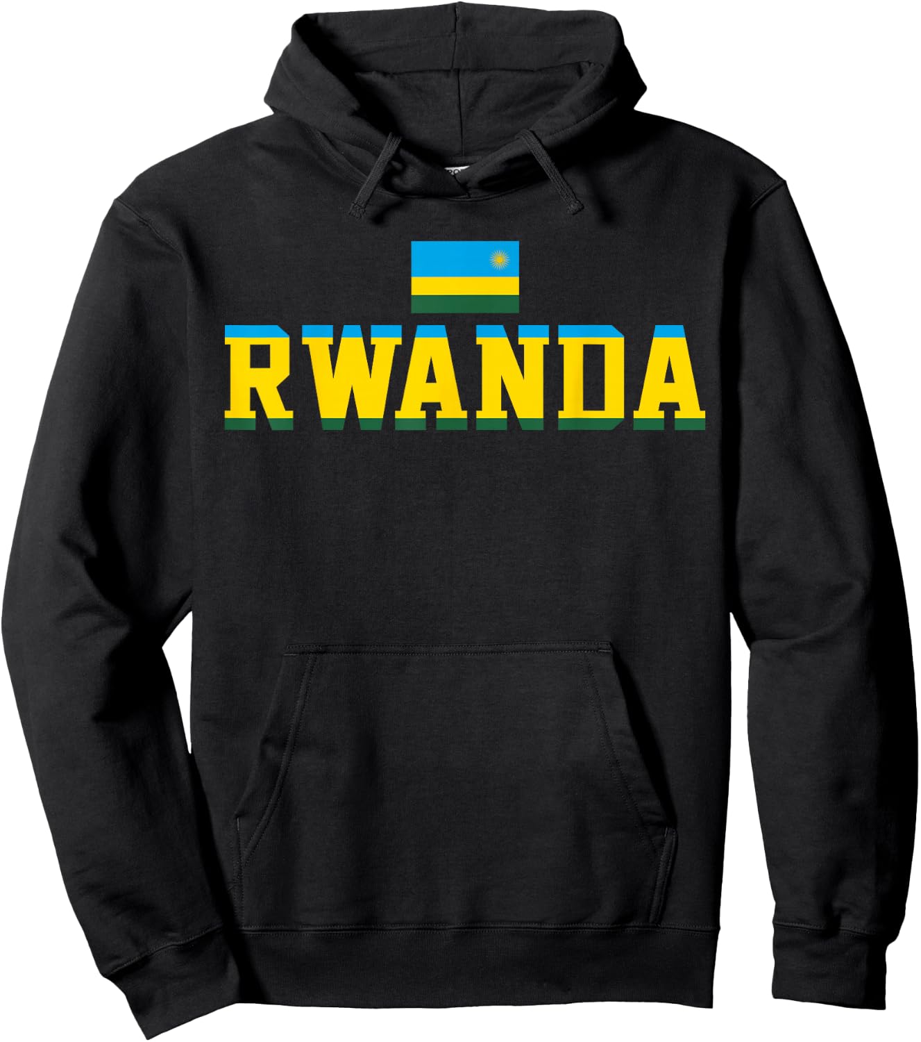 Rwanda Shirt National Africa Rwandan Flag Hoodie - Hoodie | Black