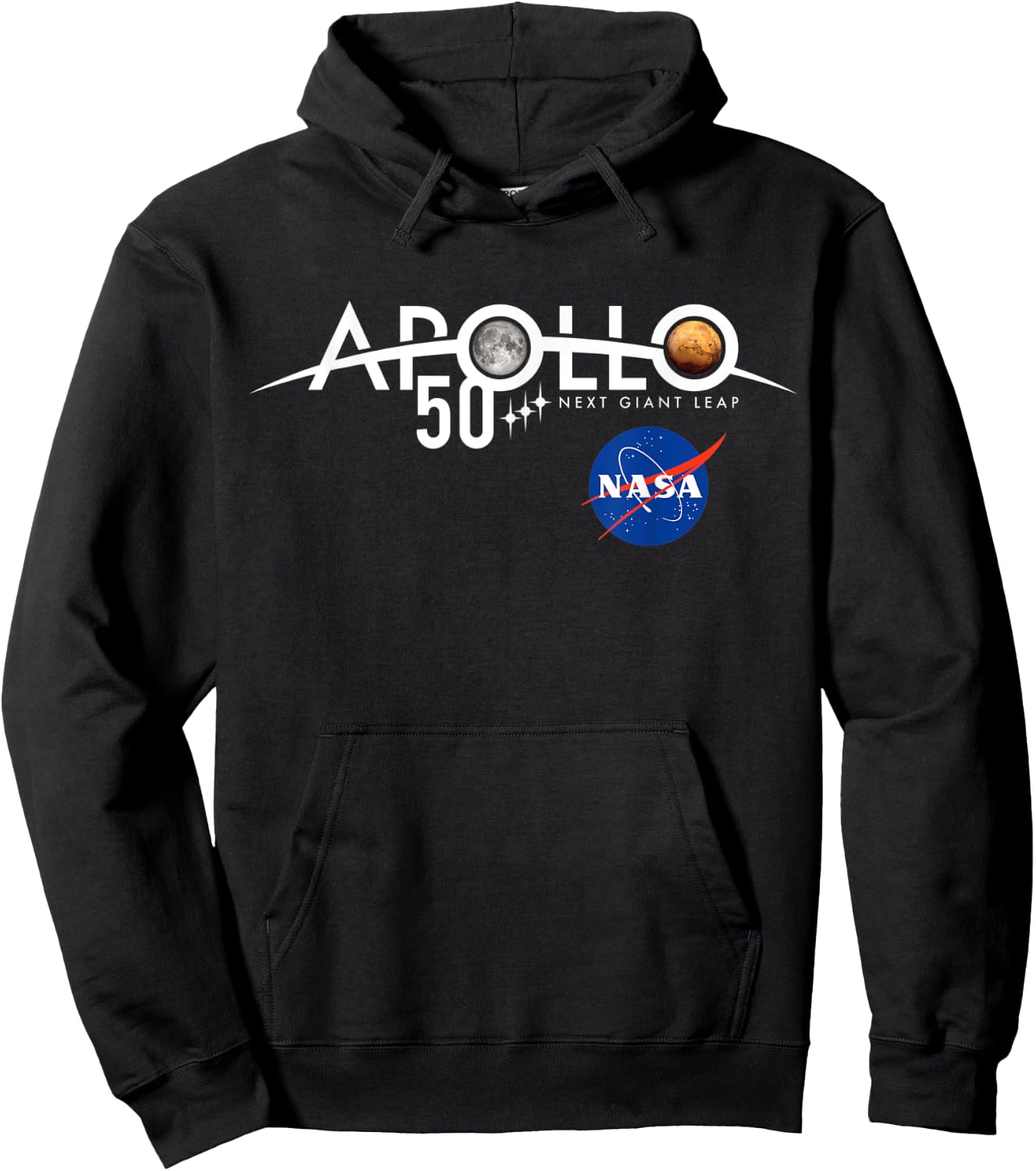 Apollo 11 50th Anniversary Logo Design - NASA Space Hoodie - Hoodie | Black