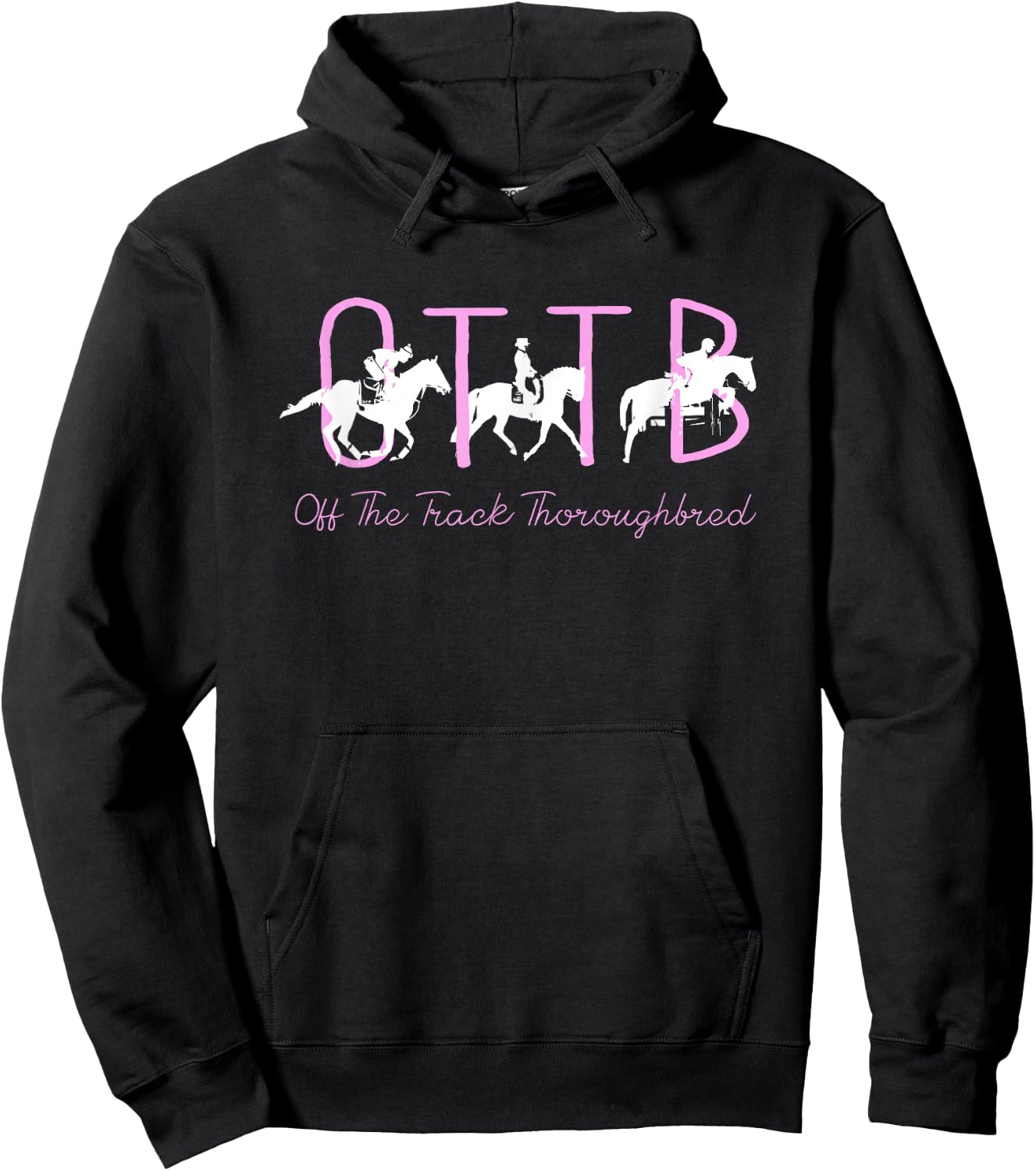 OTTB Off Track Thoroughbred Horse Equestrian Hoodie - Hoodie | Black