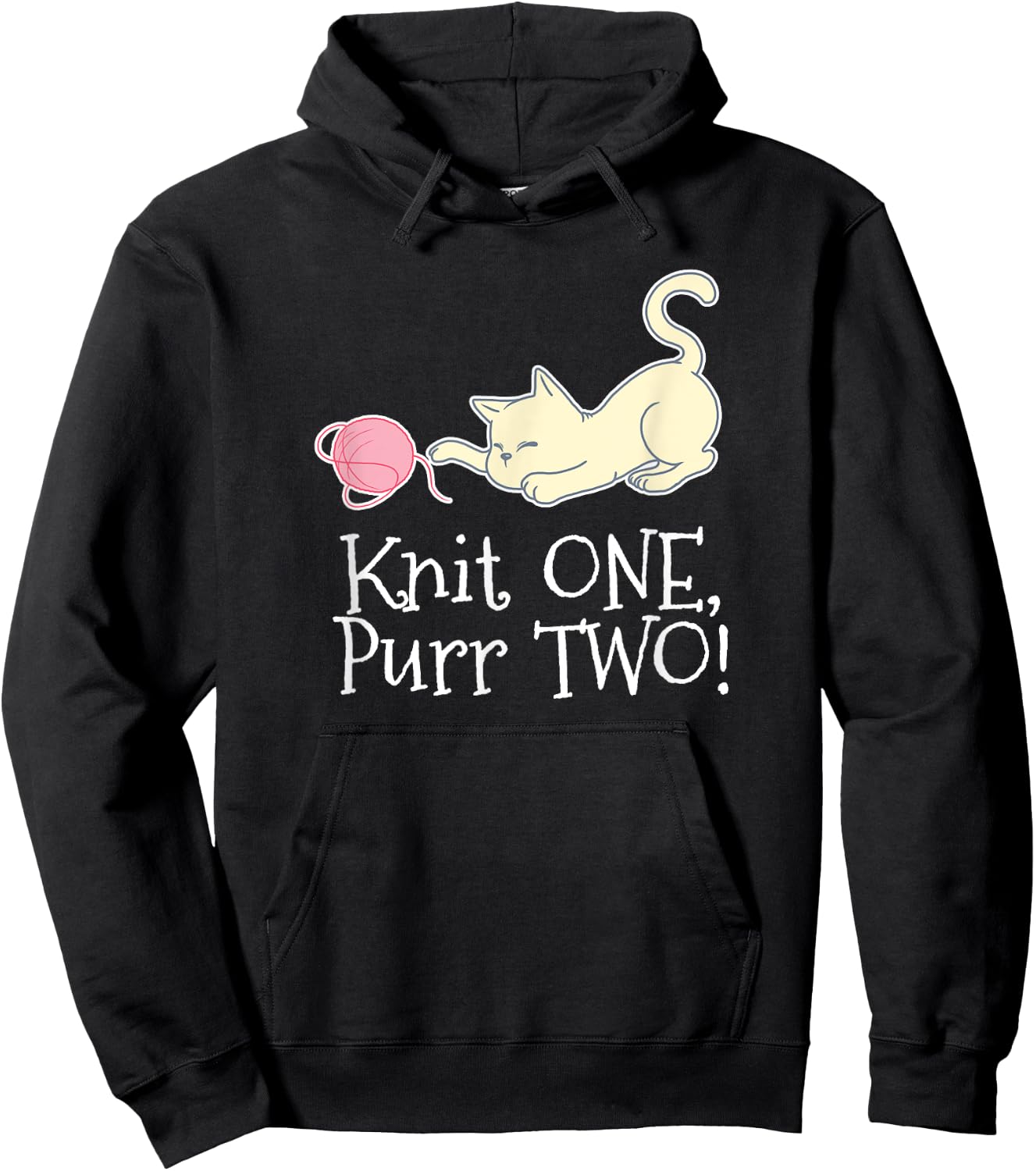 Knit One Purr Two Cat Lover Yarn Crocheting Women Hoodie - Hoodie | Black