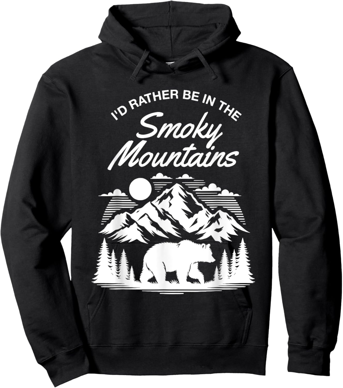 I'd Rather Be In Smoky Mountains National Park Bear Hiking Hoodie - Hoodie | Black