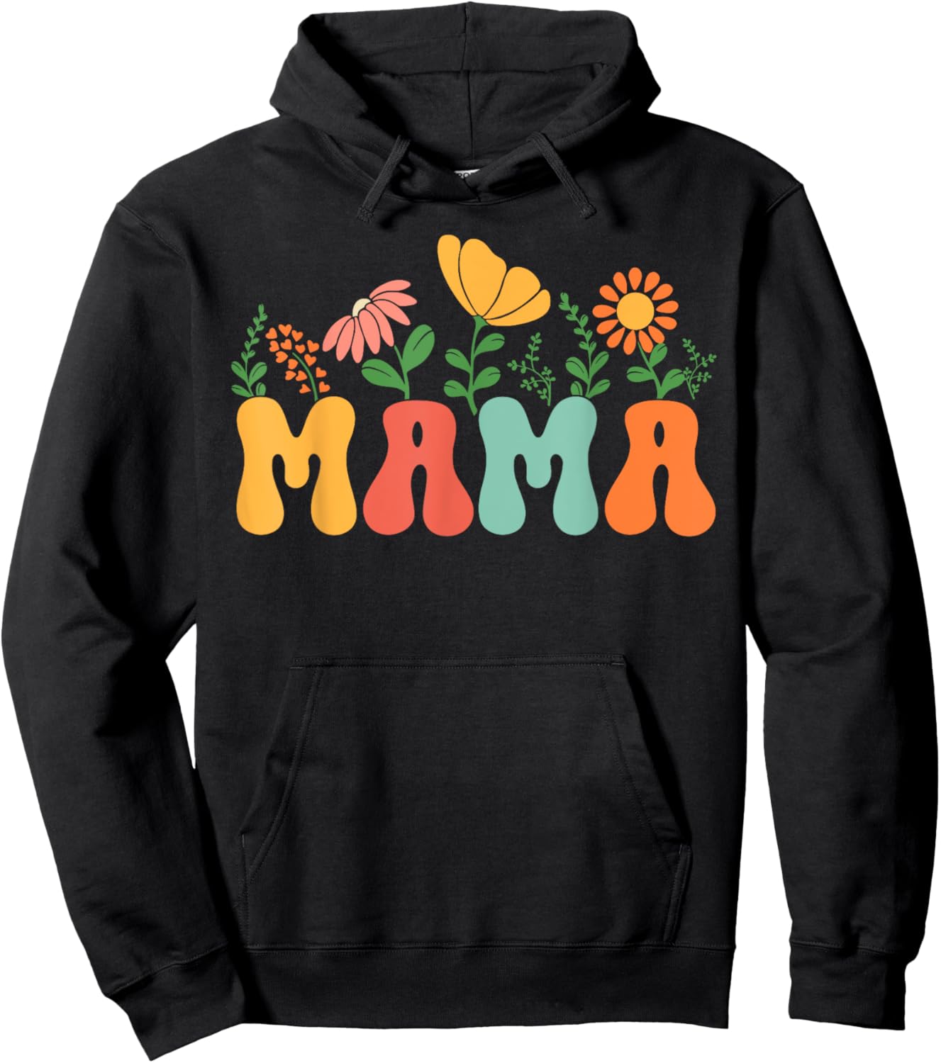 Floral Mama Shirt Mothers Day Gardener Mama Flowers Cute Hoodie - Hoodie | Black