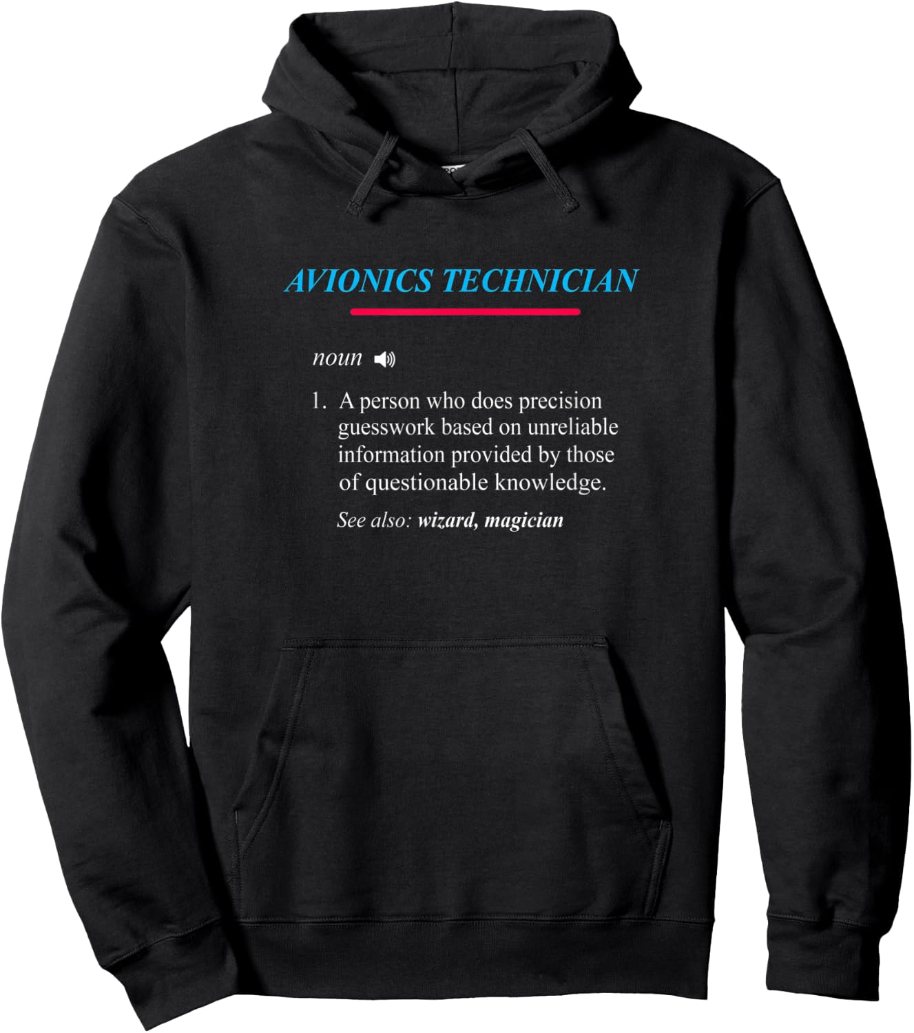 AVIONICS TECHNICIAN Definition Hoodie - Hoodie | Black