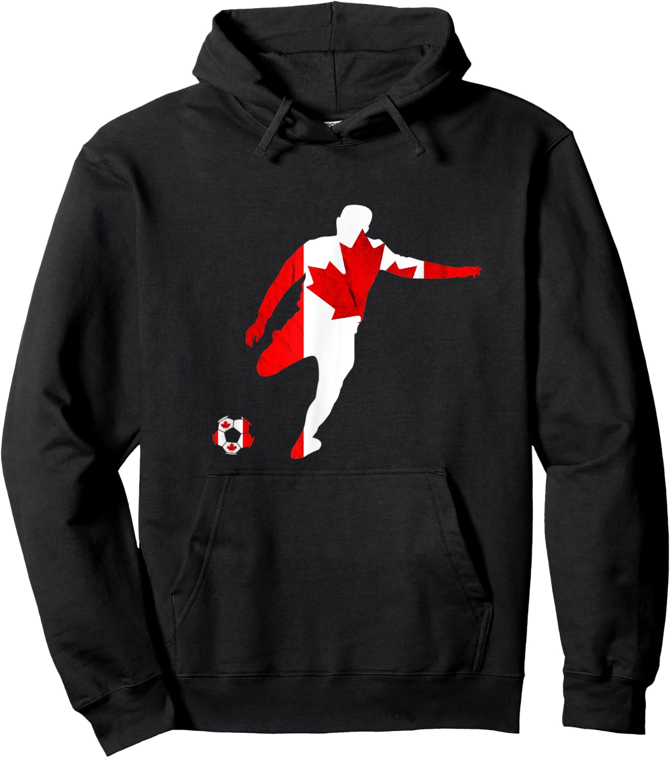 Canadian Soccer Team Maple Leaf Canadian Pride Canada Flag Hoodie - Hoodie | Black
