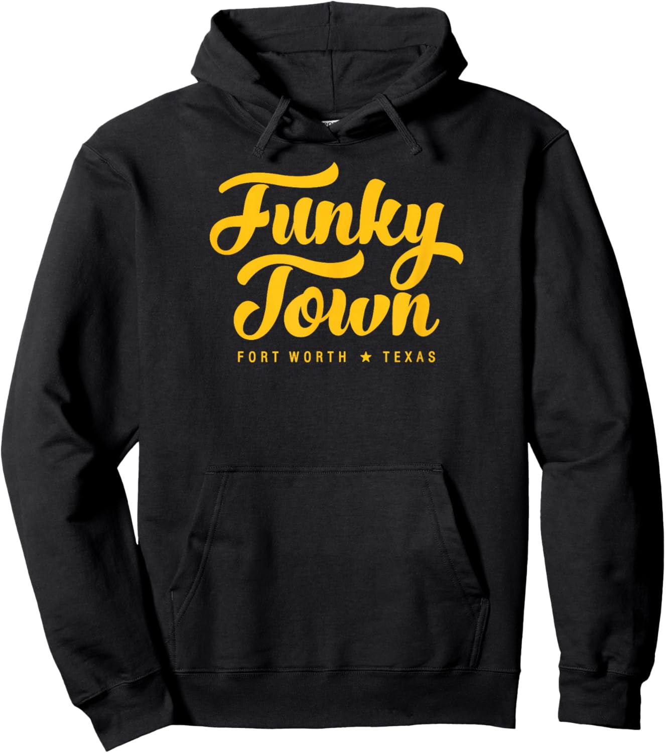 FUNKY TOWN Fort Worth TX Script Design Hoodie - Hoodie | Black