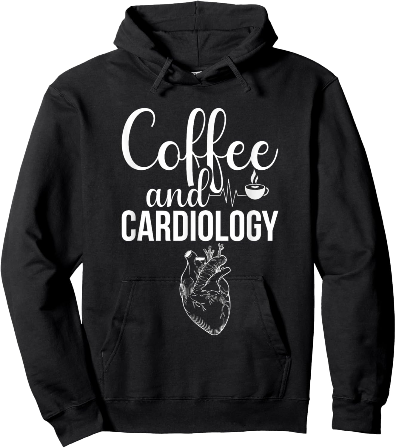 Coffee & Cardiology | Funny Cardiology Department Hoodie - Hoodie | Black