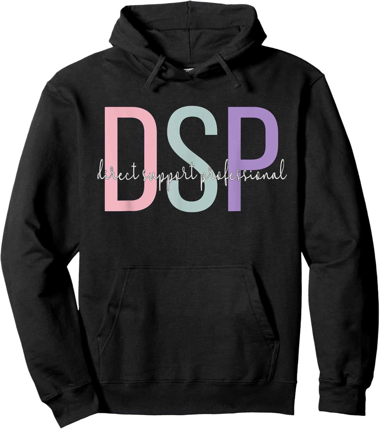 DSP Cute Direct Support Professional Black Women's Classic Fit Modern Classic Round Collar Lace Embellishment Hoodie - Hoodie | Black