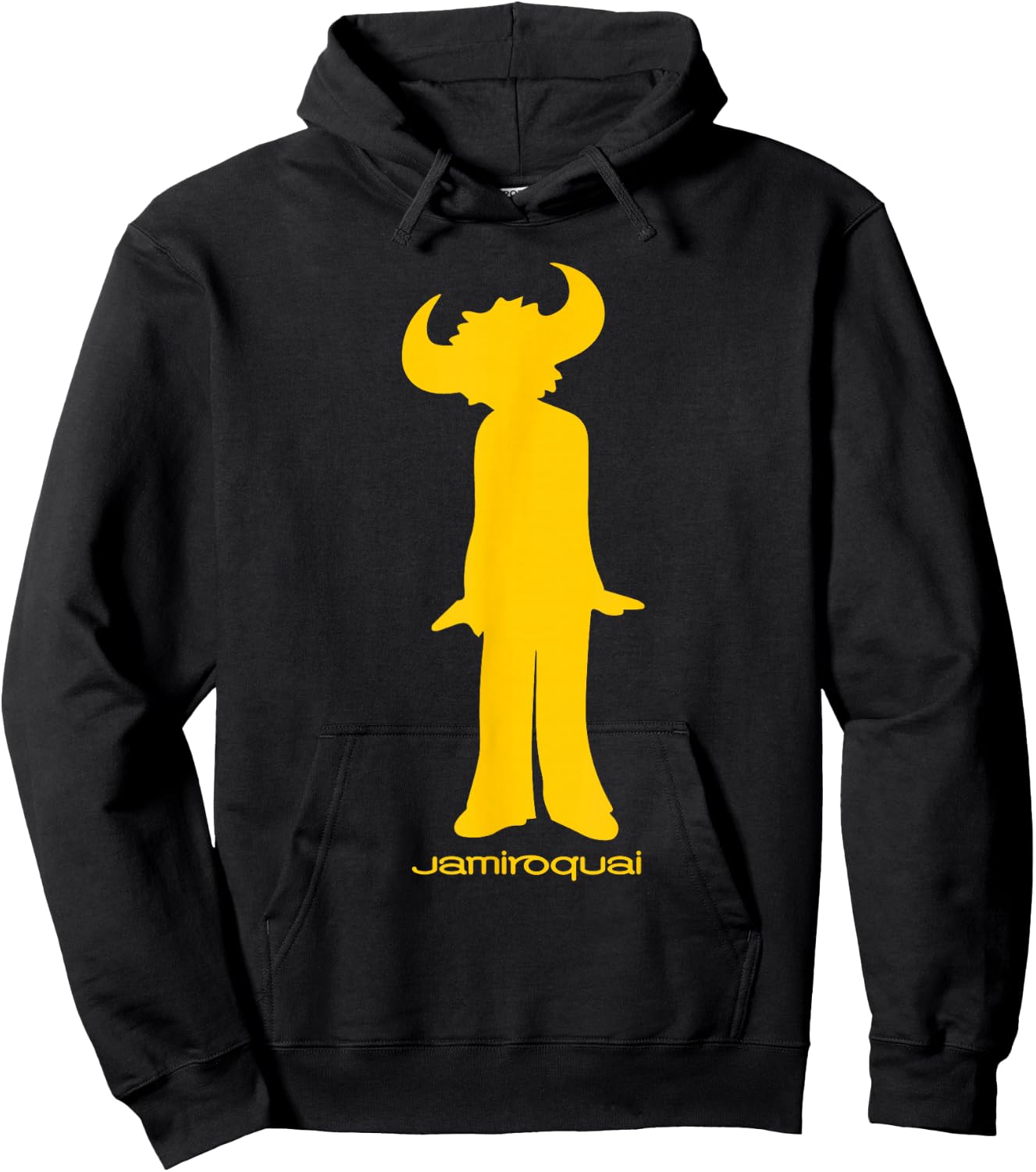 Jamiroquai Official Buffalo Yellow Logo Hoodie - Hoodie | Black