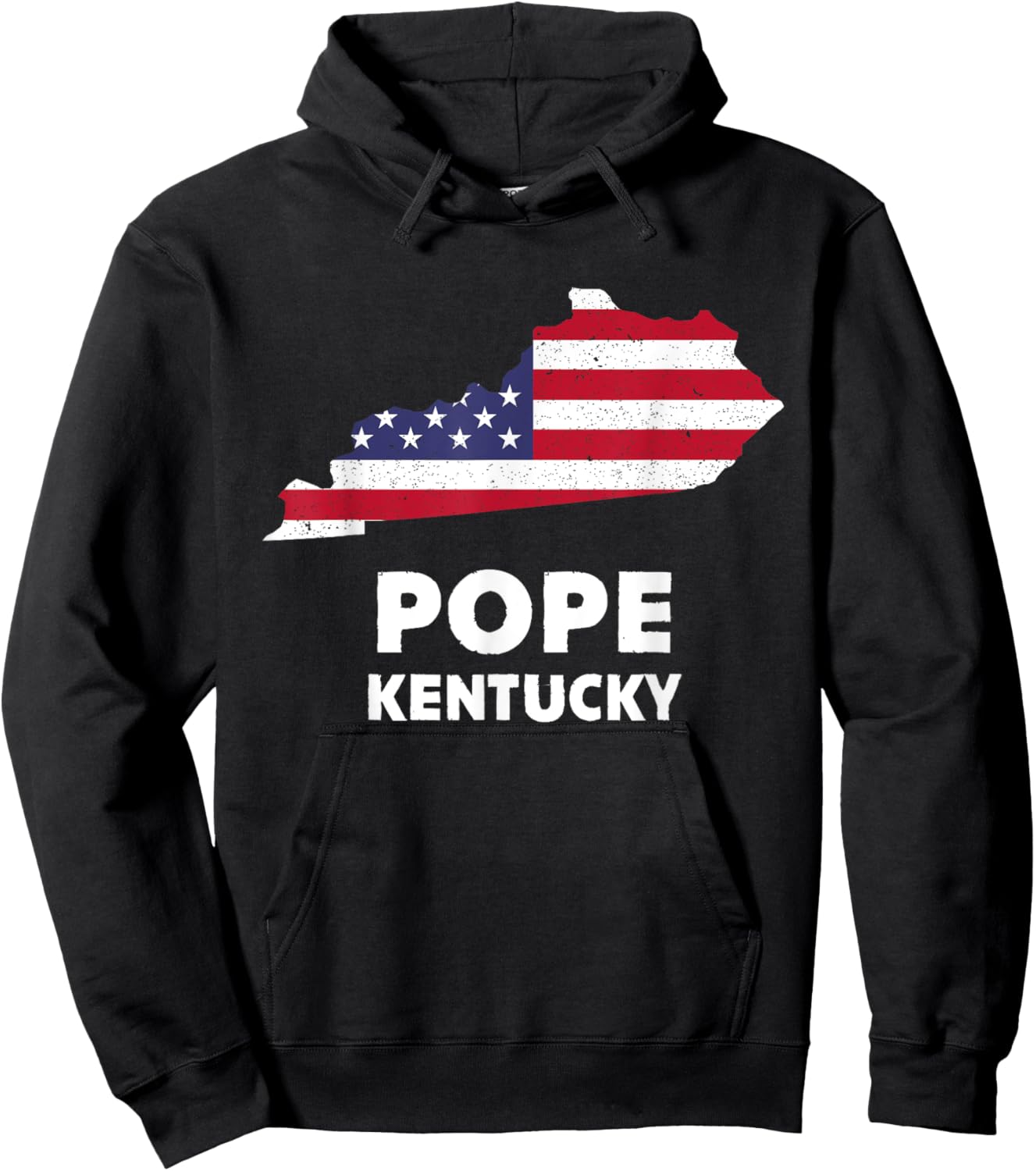 Distressed Patriotic USA Flag Pope, Kentucky , Small, Black Hoodie - Hoodie | Black