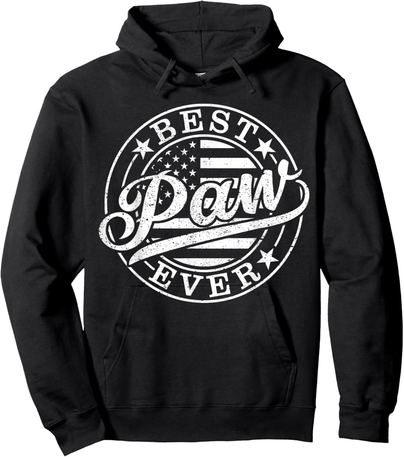 Best Paw Ever Father's Day American US Flag Hoodie - Hoodie | Black