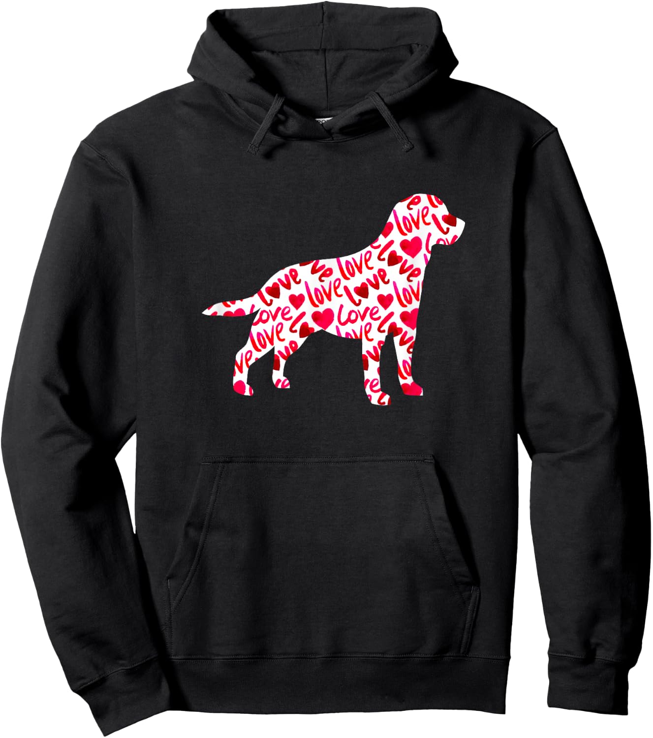 Labrador Retriever Love Heart Dog Valentine's Day Women Kids Hoodie - Hoodie | Black