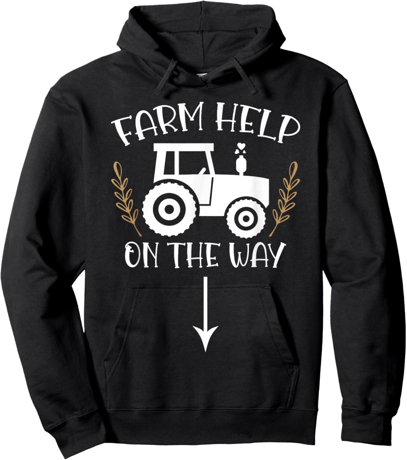 Farm Help On The Way Pregnancy Announcement Pregnancy Reveal Hoodie - Hoodie | Black