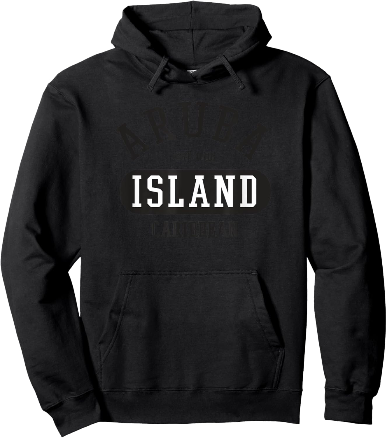 Retro Aruba Caribbean College Jersey Style Novelty Art Hoodie - Hoodie | Black