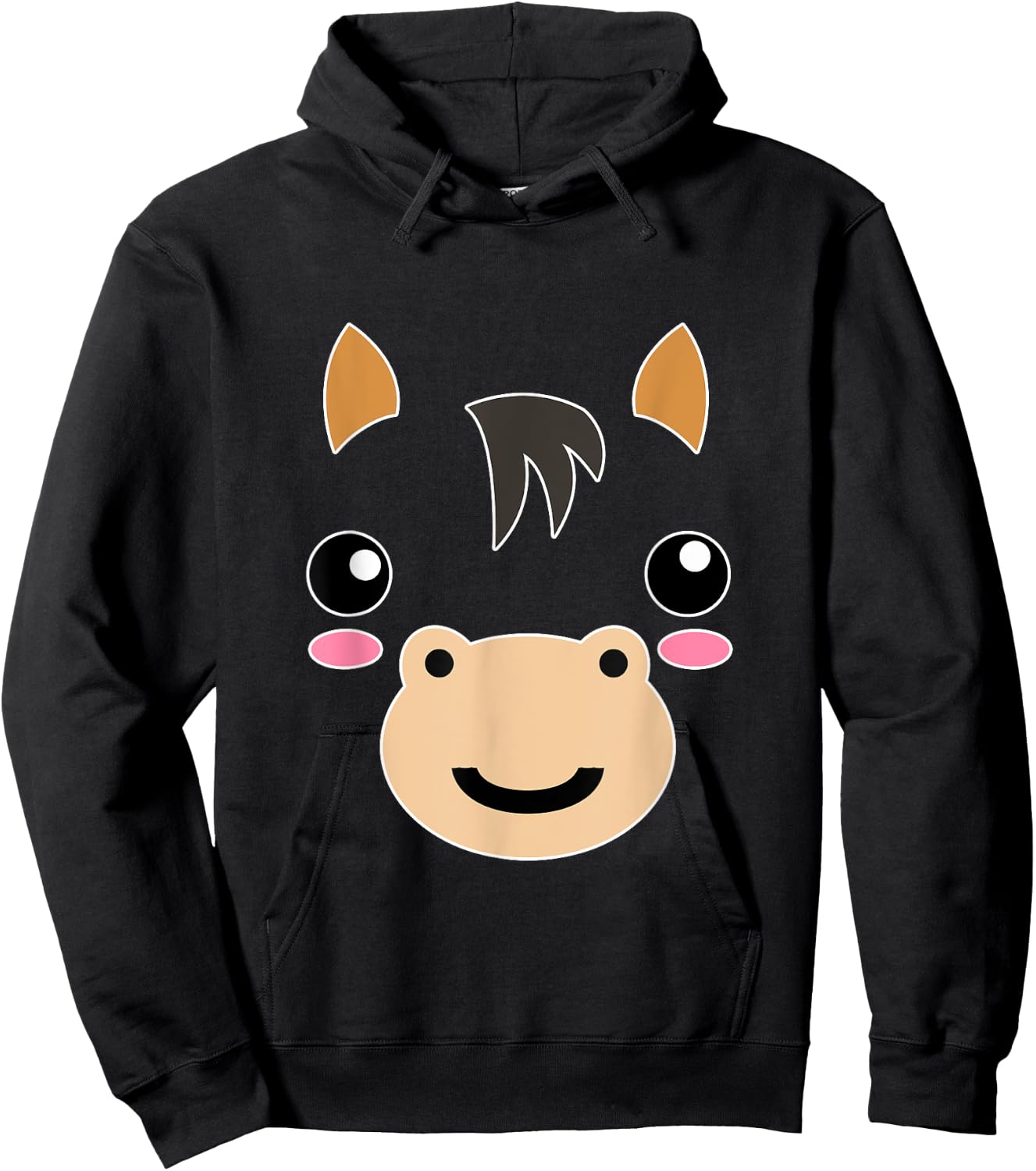 Fun Gift Animal Children Horse Hoodie - Hoodie | Black