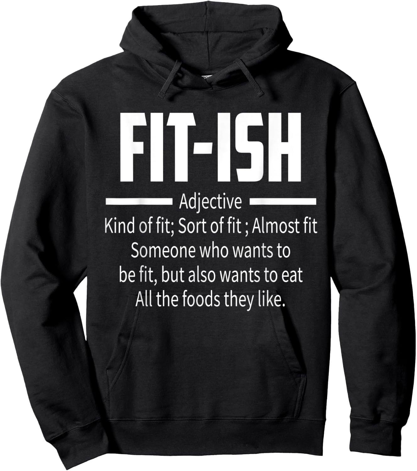 Fit (ish) Word Definition Funny Workout Gym Training Fitness Hoodie - Hoodie | Black