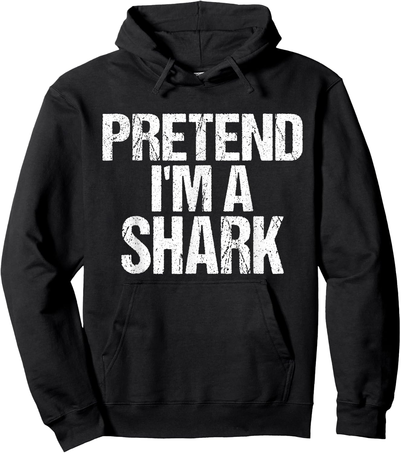 Funny Pretend I'm A Shark Lazy Halloween Costume Hoodie - Hoodie | Black